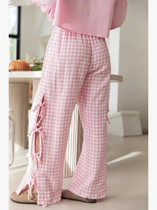 Pink Side Bow Tie Pants