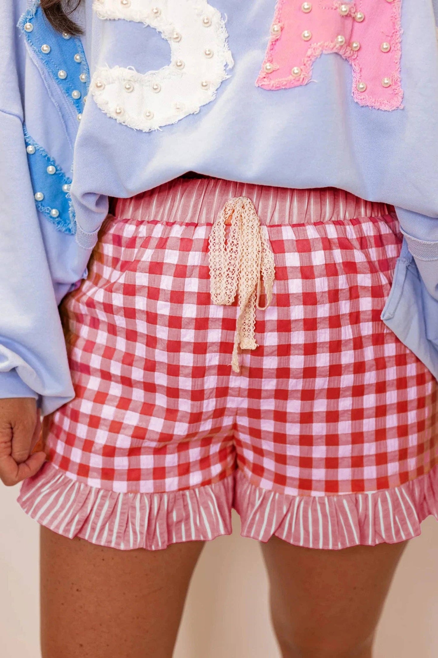 Gingham Ruffle Shorts