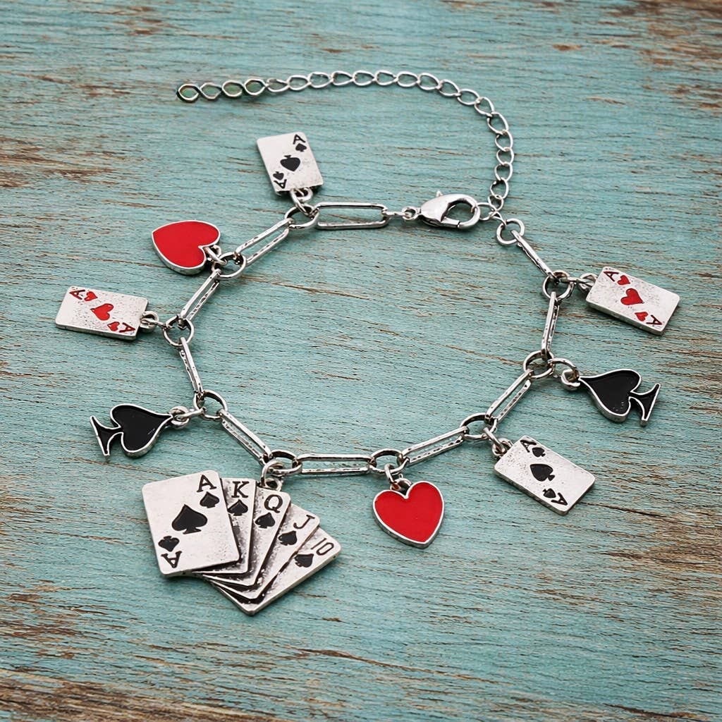 Poker Theme Charm Bracelet