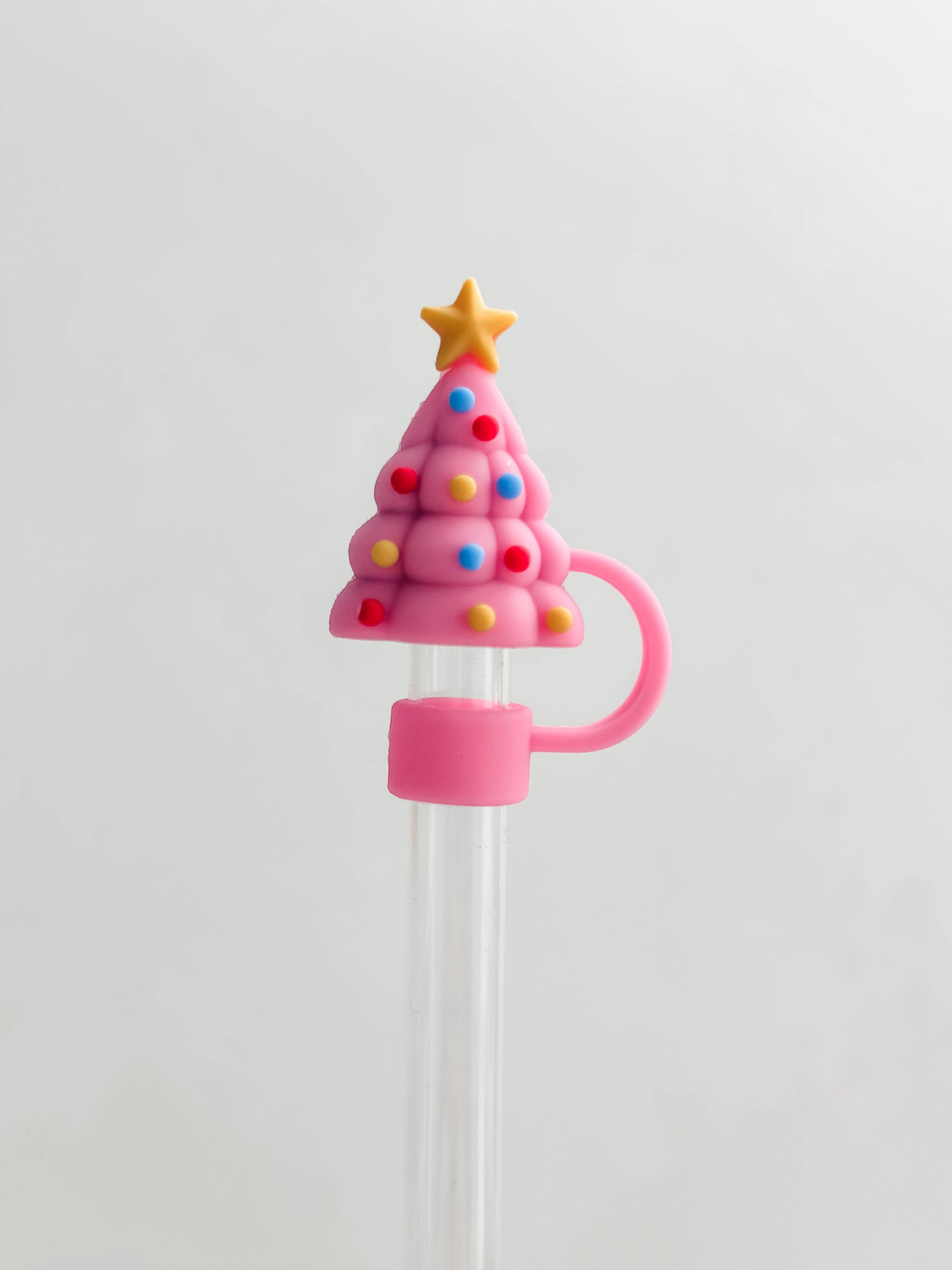 Straw Cover 10MM Pink Christmas Tree