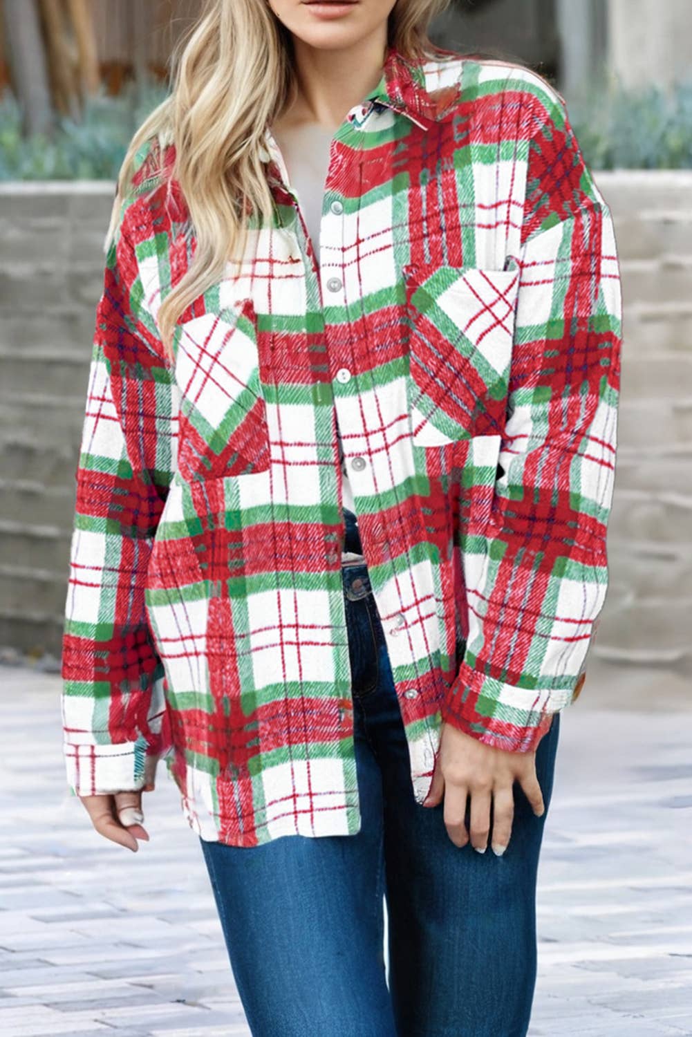 Christmas Plaid Flannel Shacket