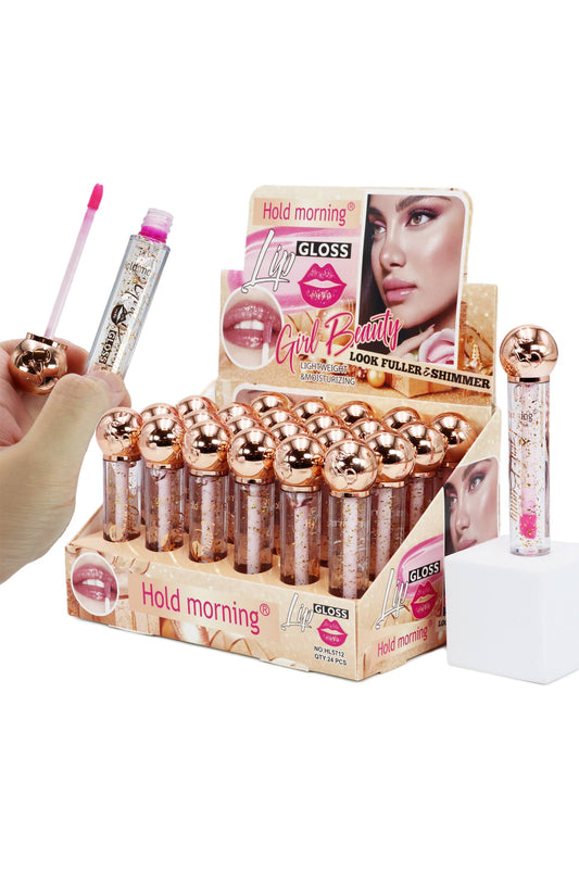 Cherry Rose Gold Shimmer Scented Lip Gloss