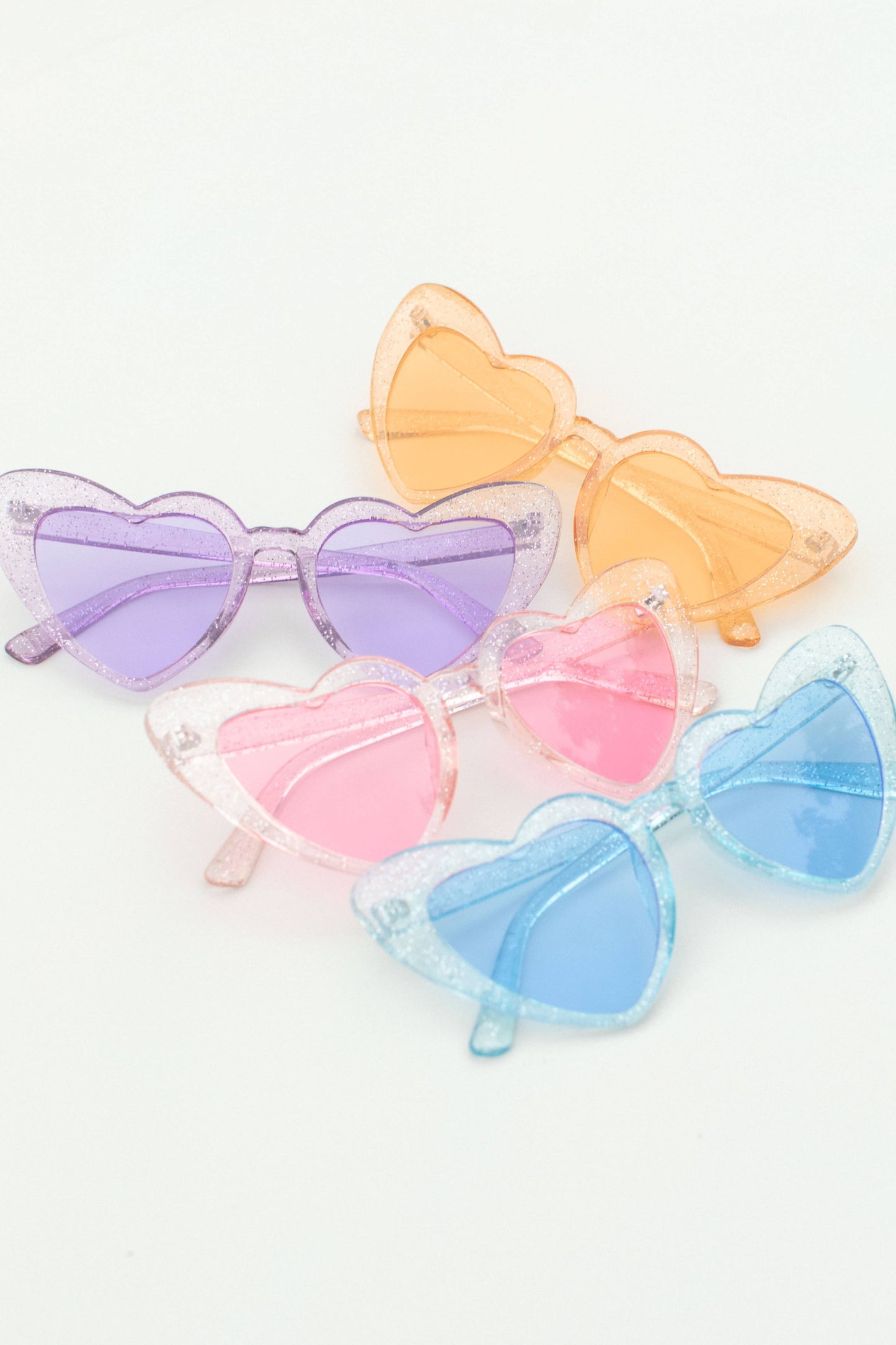 Adults Glitter Heart Sunglasses