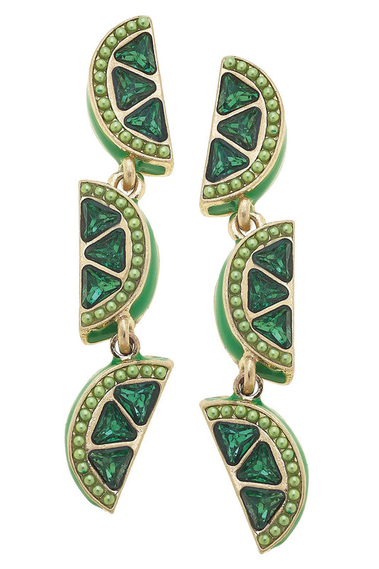 Belize Pave Lime Slice Earrings
