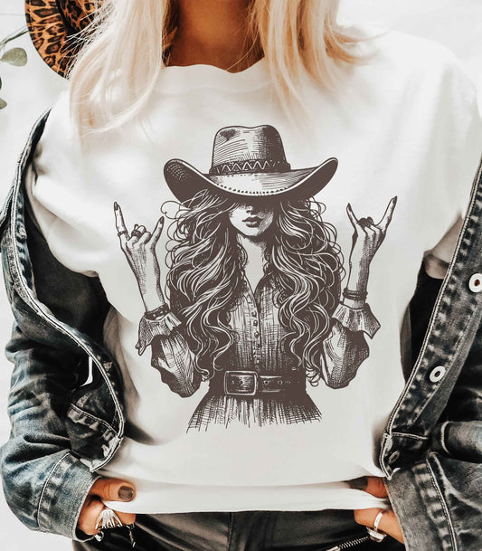 Cowgirl Rocker T-shirt with Rhinestones