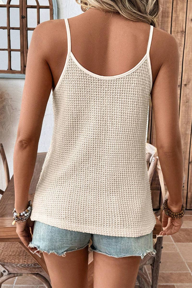 Crochet Knit Lace V Neck Tank Top