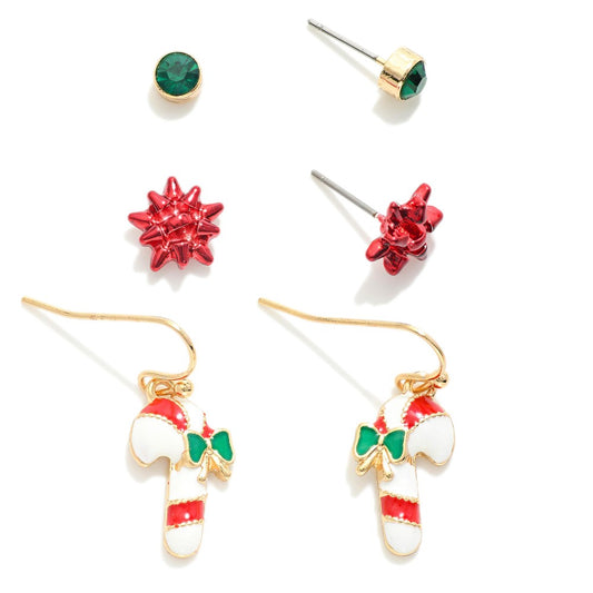 Set of Three Christmas Earrings