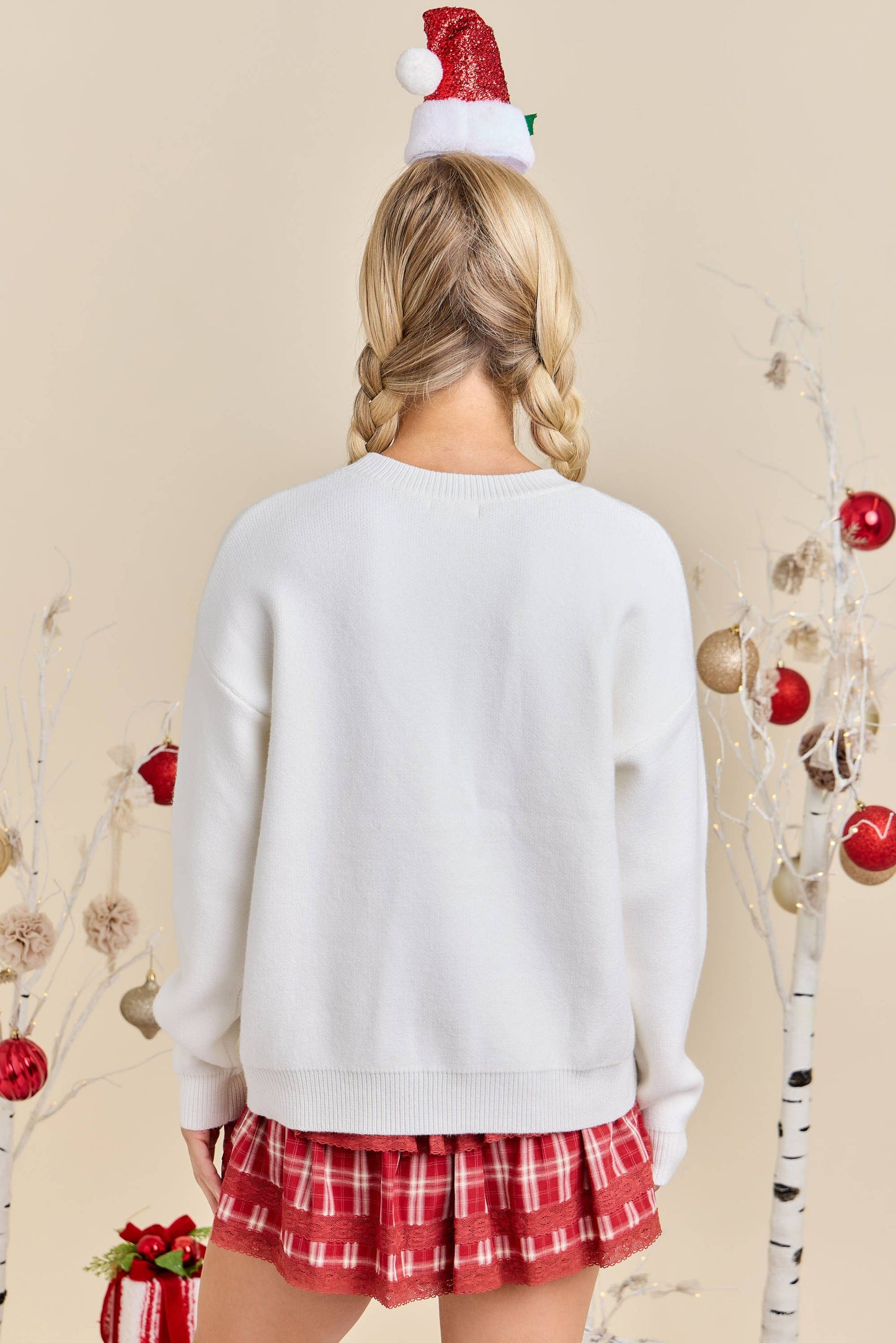 Festive Holiday Falala Embroidered Sweater