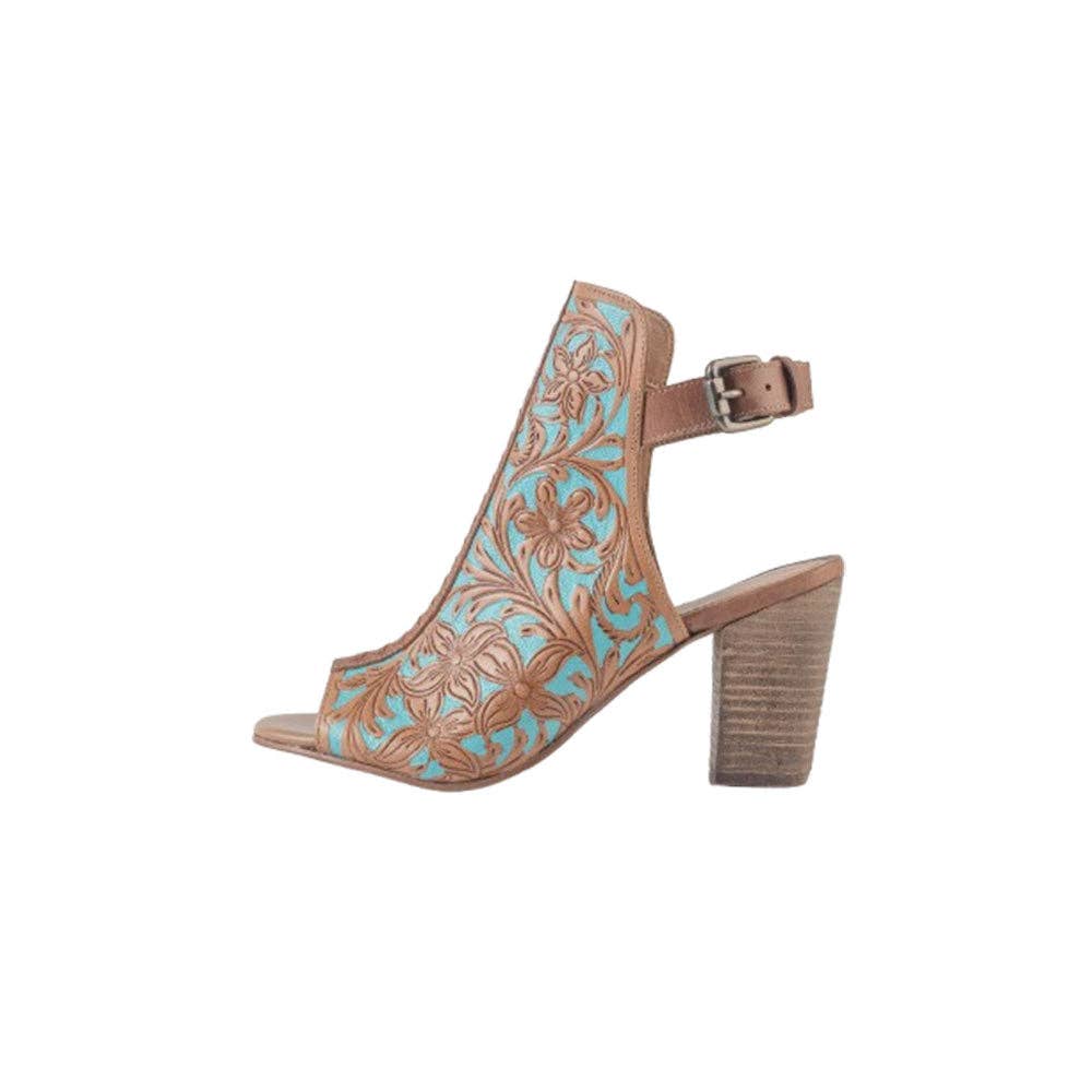 Turquoise Tooled Western Heels