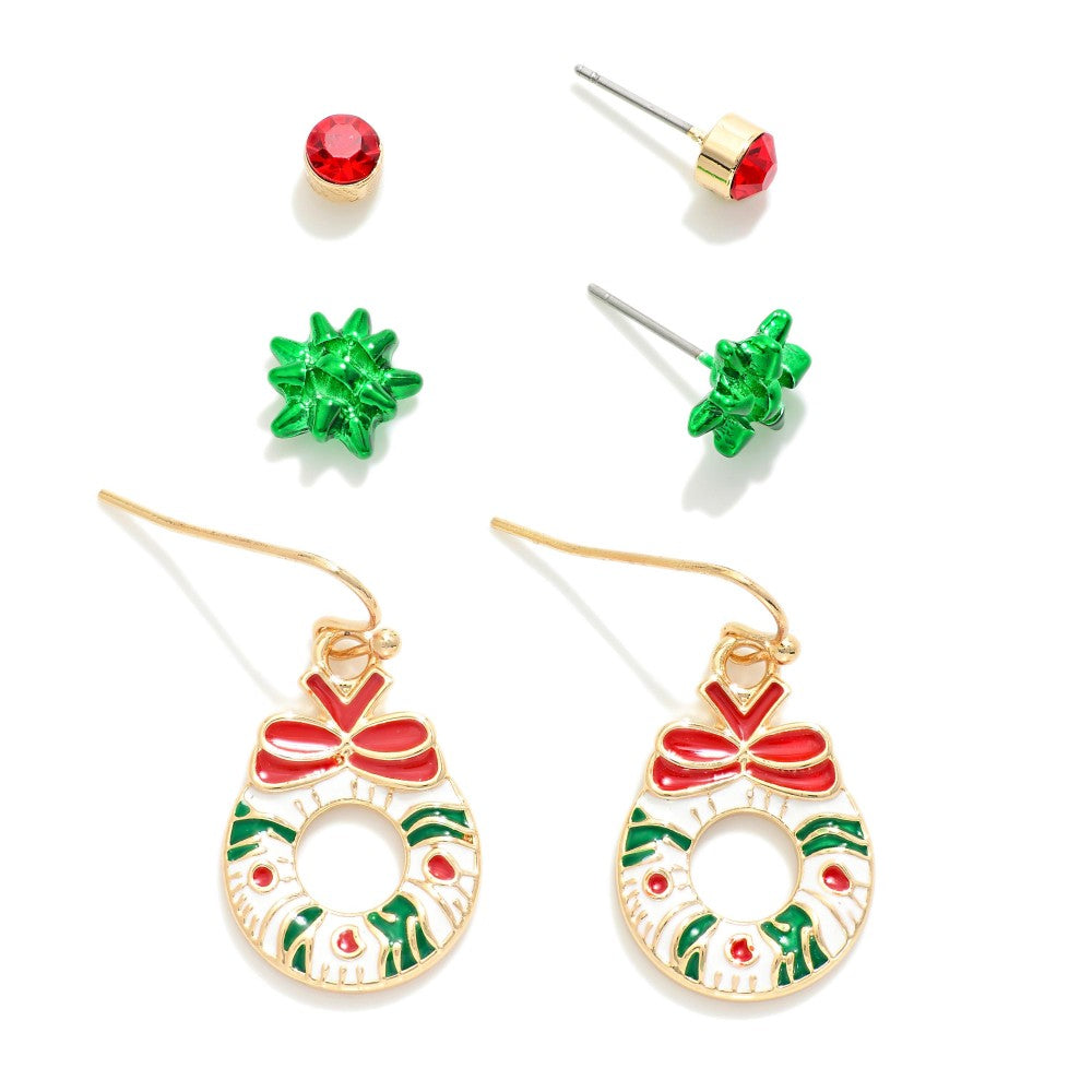 Set of Three Christmas Earrings