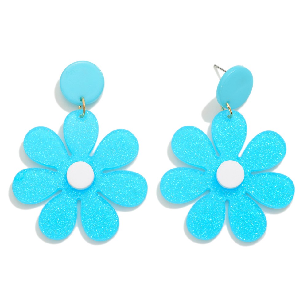 Retro Resin Flower Drop Earrings