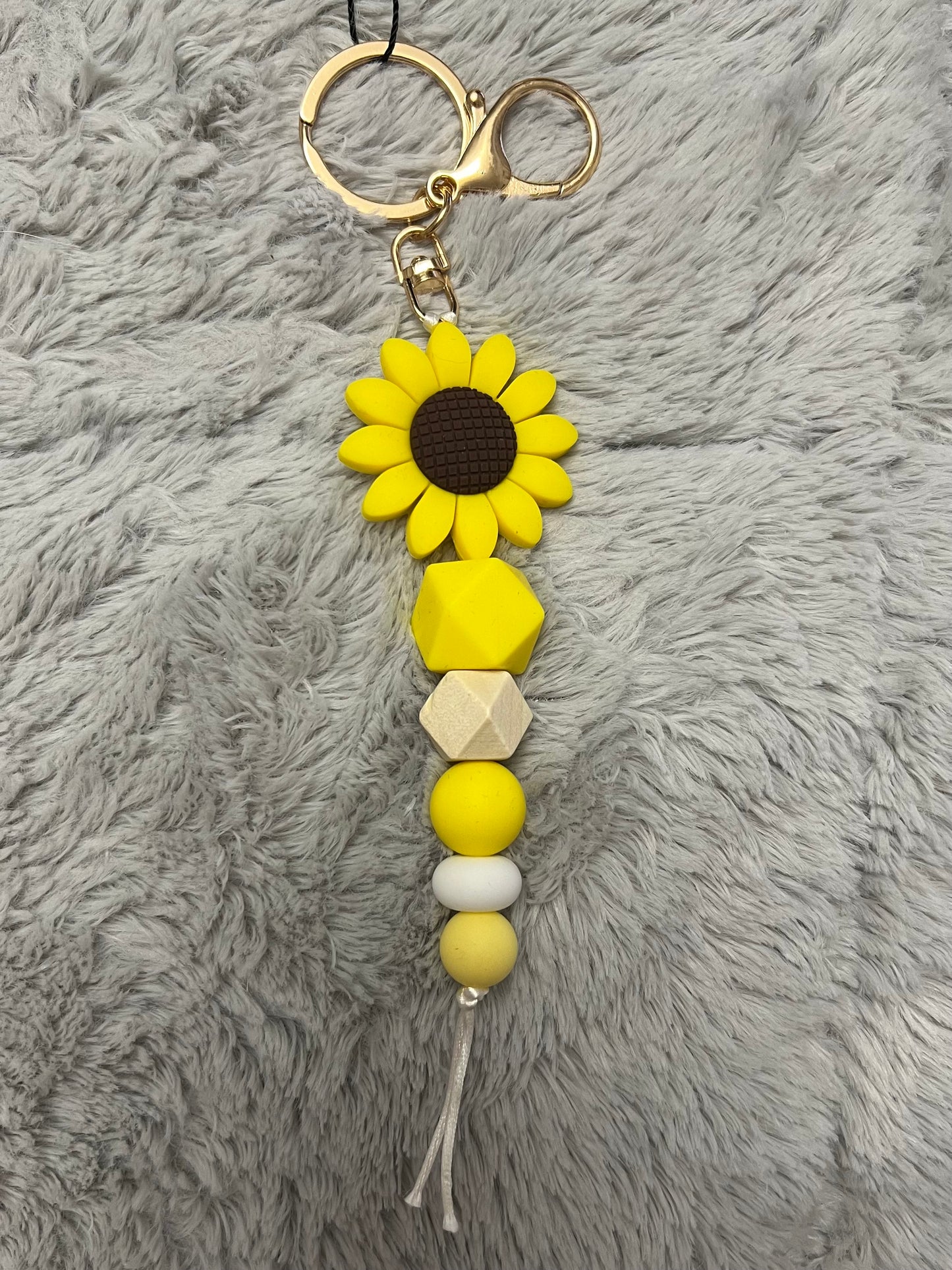 Sunflower Silicone Bead Keychain