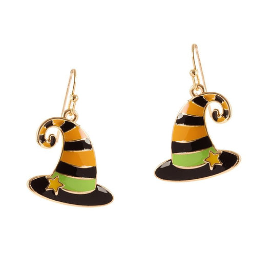 Witch's Hat Halloween Drop Earrings