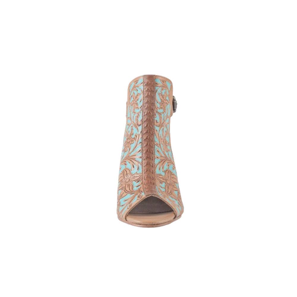 Turquoise Tooled Western Heels