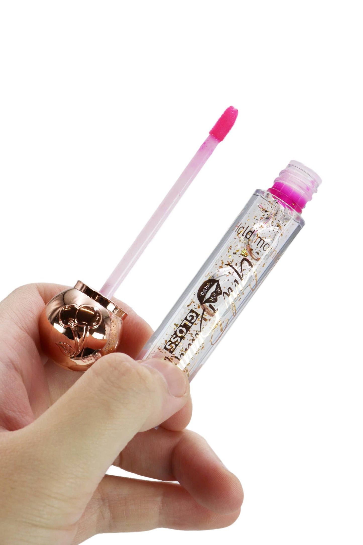 Cherry Rose Gold Shimmer Scented Lip Gloss