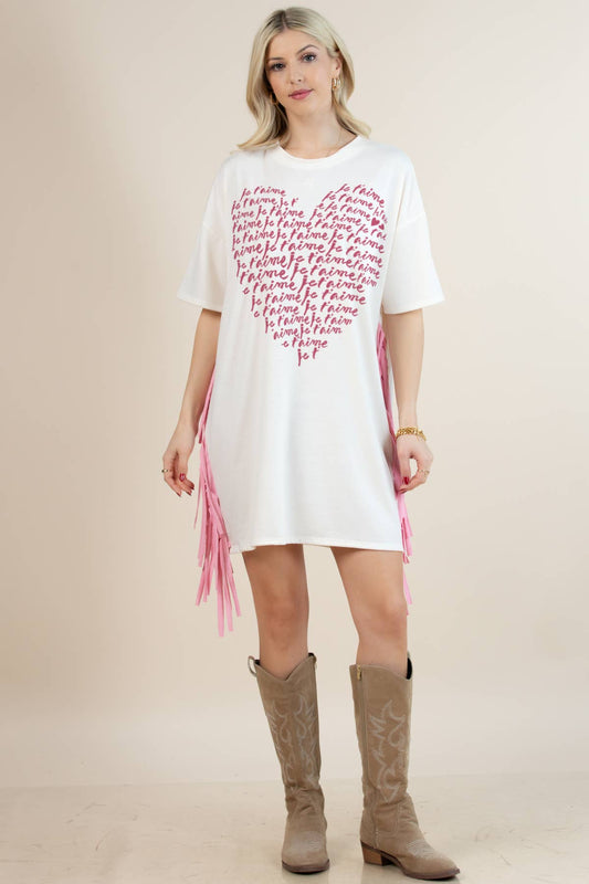 Love Print T Shirt Dress
