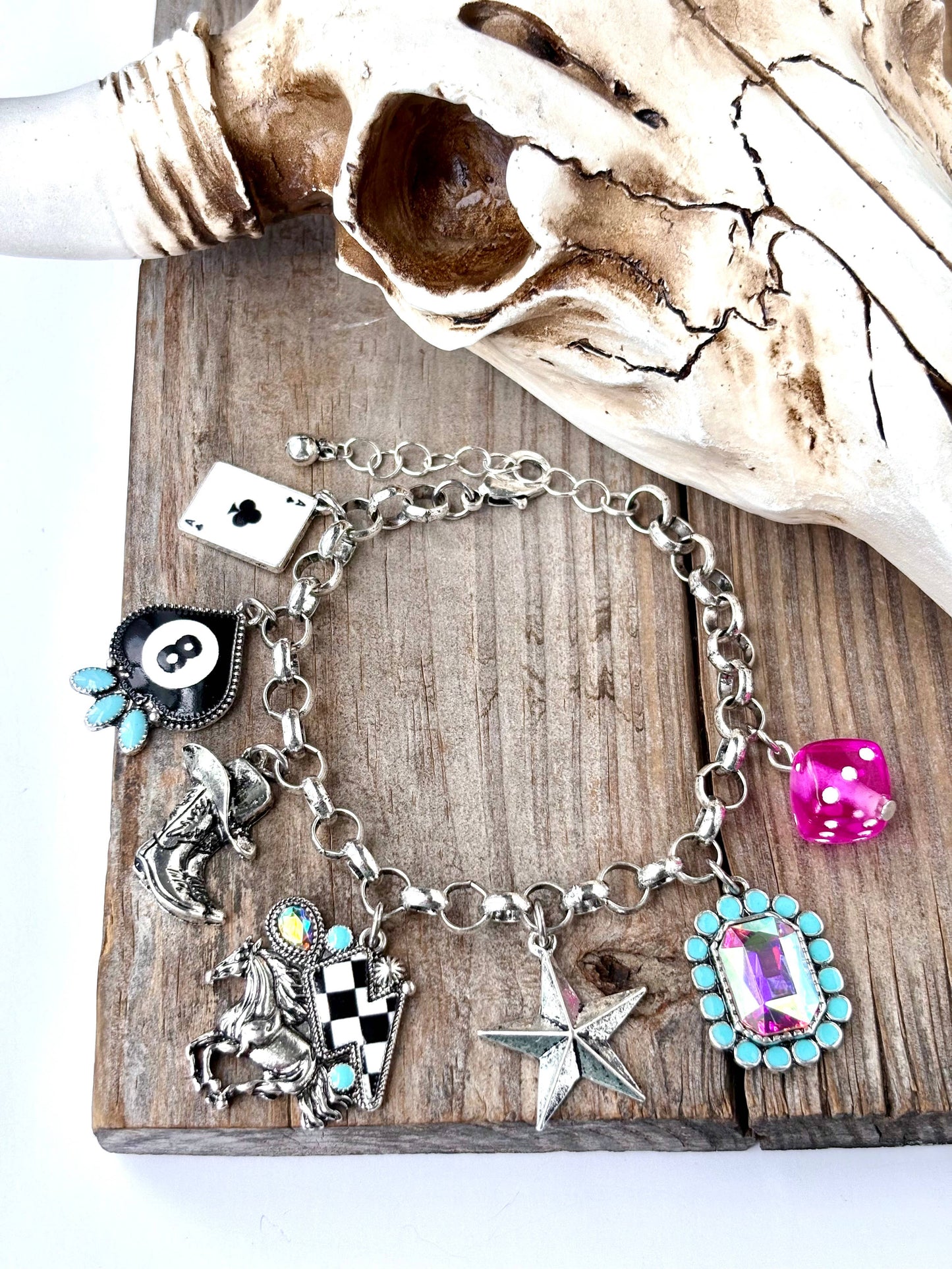 Western Style Multi Charm Chunky Bracelet
