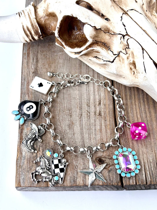 Western Style Multi Charm Chunky Bracelet
