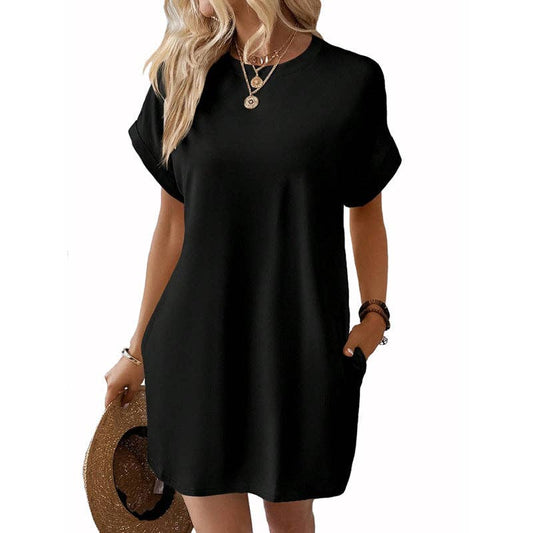 Relaxed Fit Short Sleeve Pocket Dress
