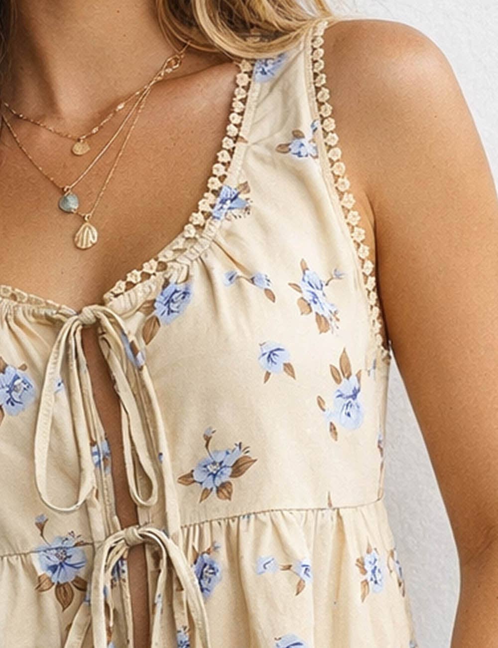 Boho Floral Sleeveless Top
