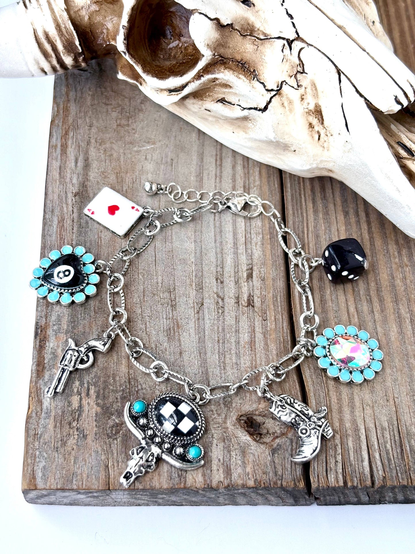 Western Style Multi Charm Chunky Bracelet