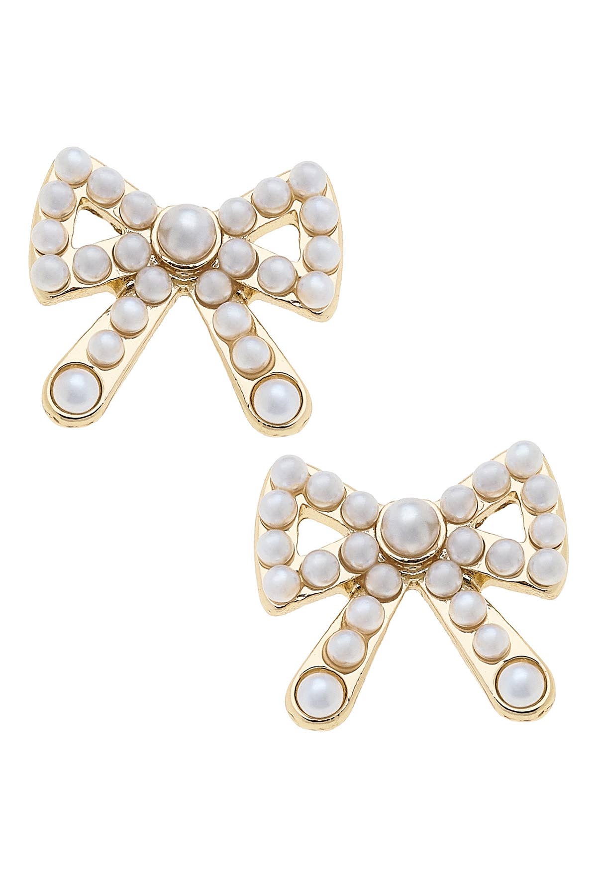 Dawn Pearl Studded Bow Stud Earrings