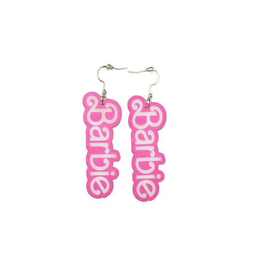 Barbie Themed Name Dangle Earrings