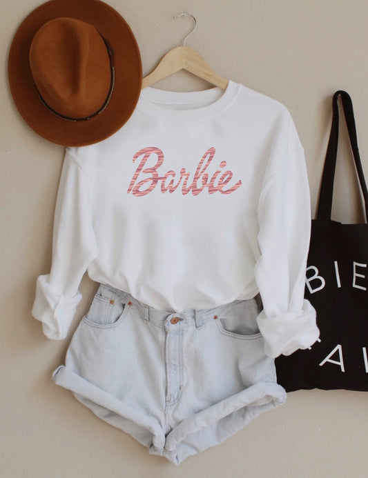 Barbie Themed Sweatshirt White