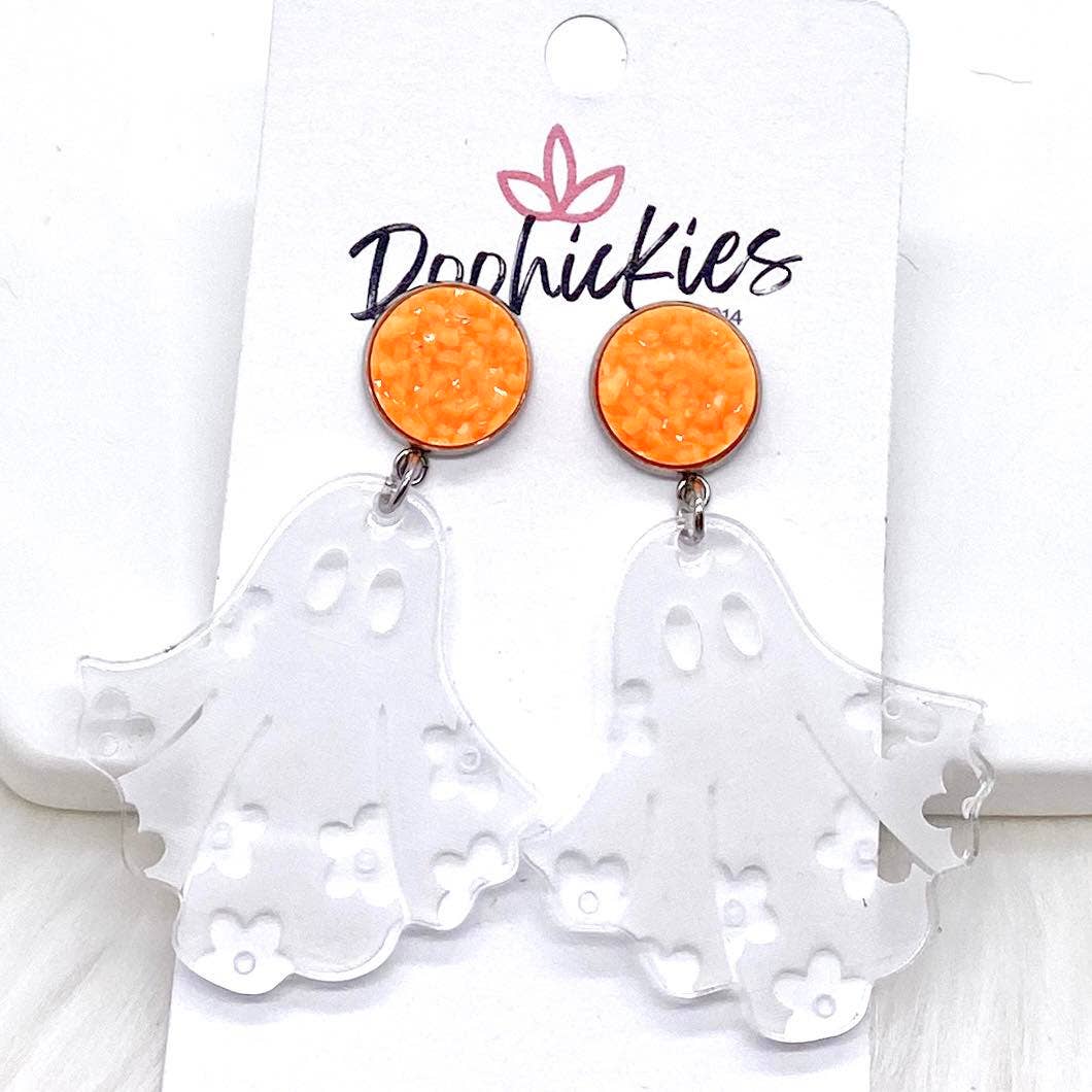 Groovy Ghost Acrylic Dangle Earrings