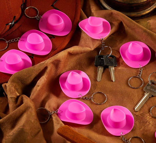 Hot Pink Cowboy Hat Keychains