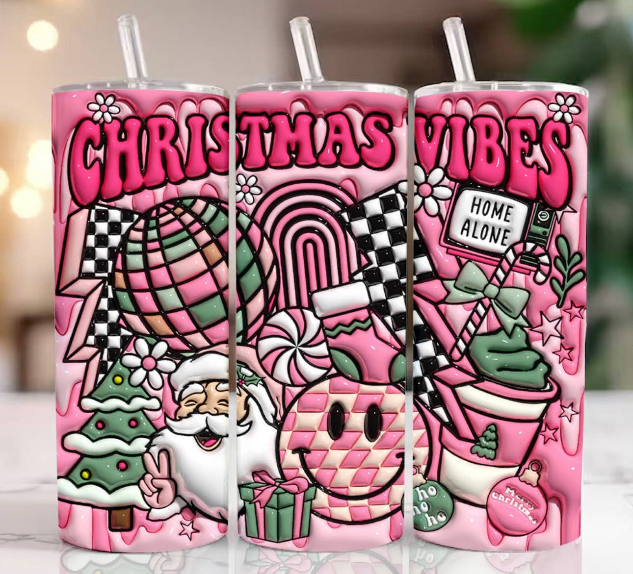 20 oz Retro Christmas Tumbler