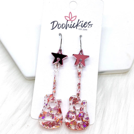 Glitzy Rockstar Acrylic Dangle Earrings