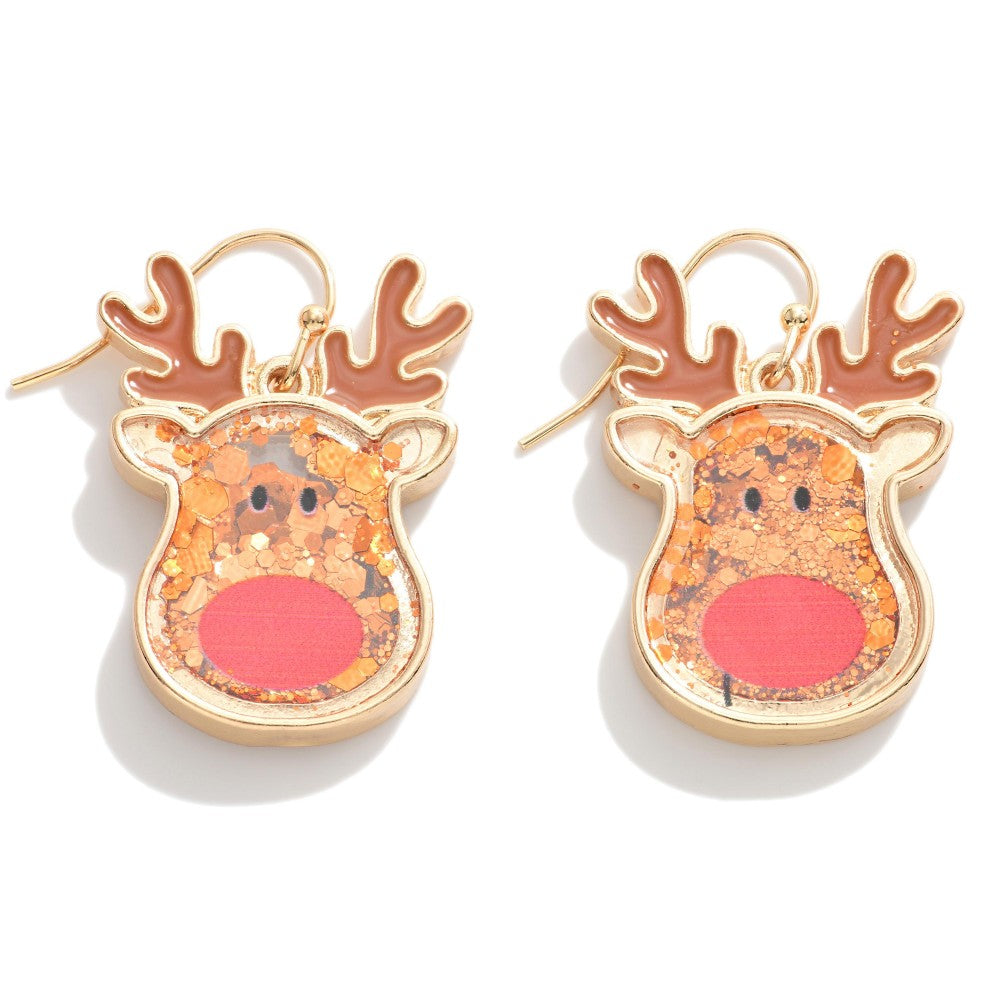 Reindeer Glitter Earrings