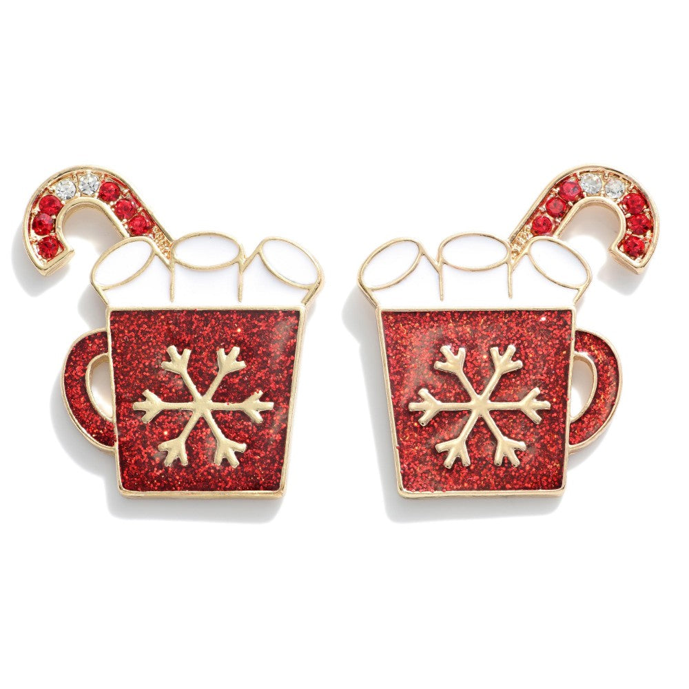 Glitter Hot Cocoa Stud Earrings