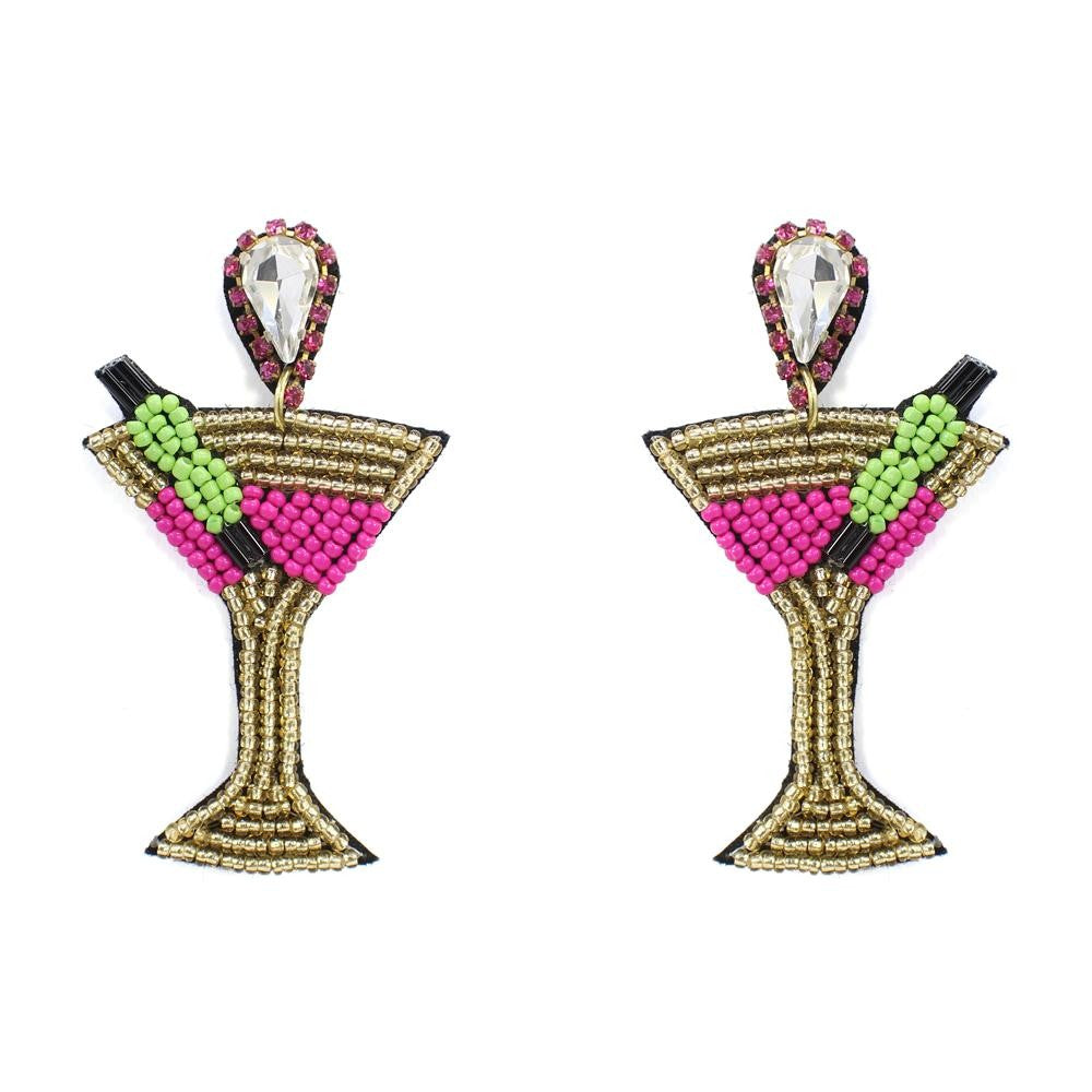 Beaded Tropical Drink Earrings