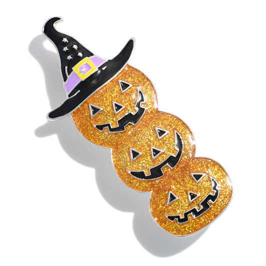 Halloween Glitter Jack-o’-Lantern Pin