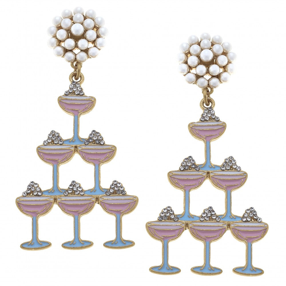 Pearl Cluster Champagne Tower Earrings