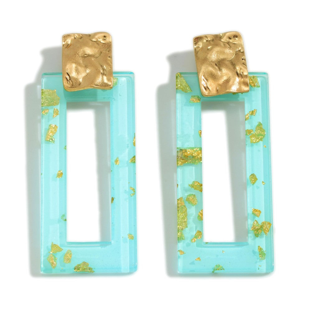 Rectangular Resin Drop Earrings