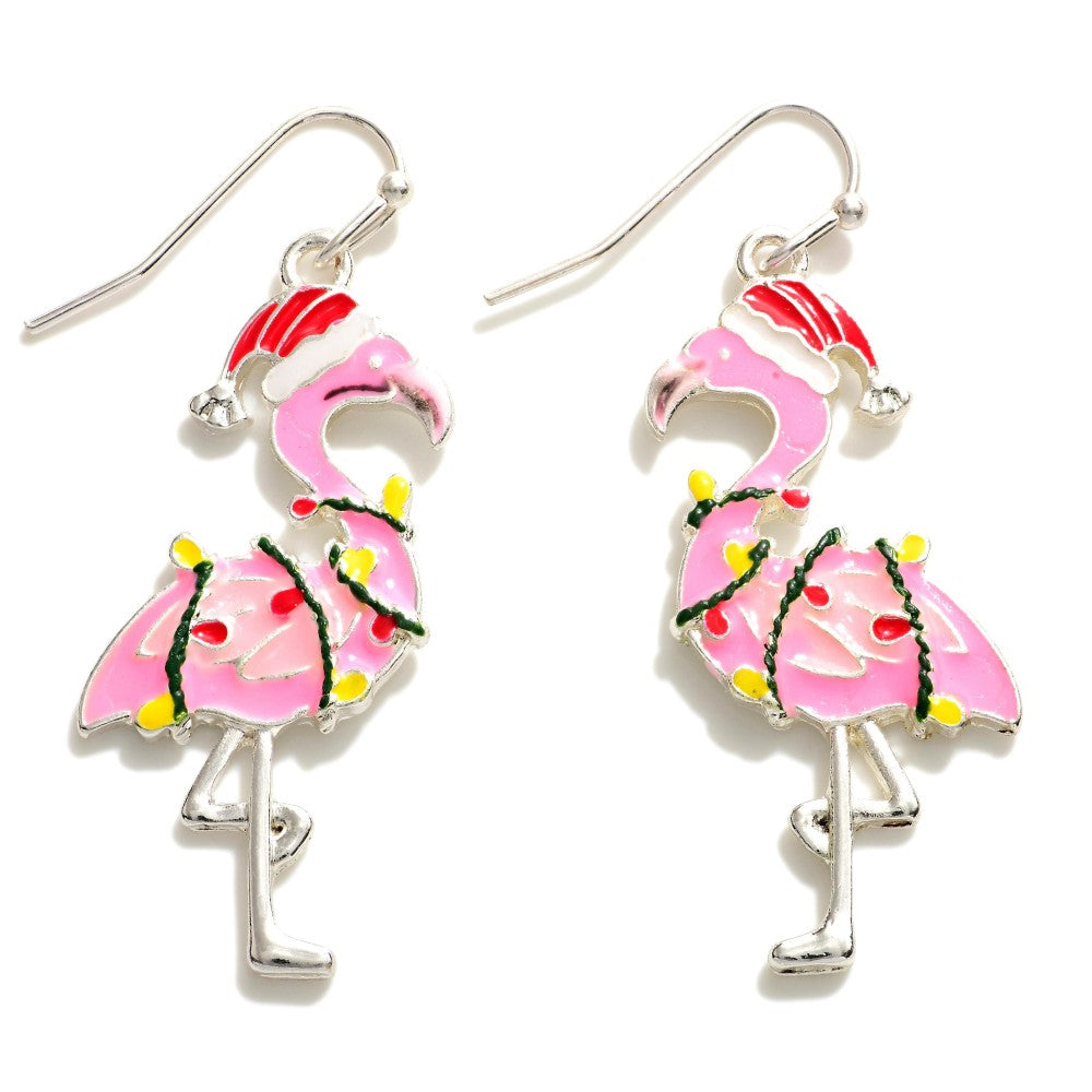 Christmas Flamingo Earrings