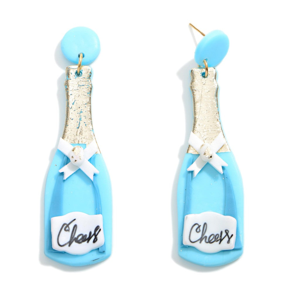 Cheers Champagne Bottle Earrings