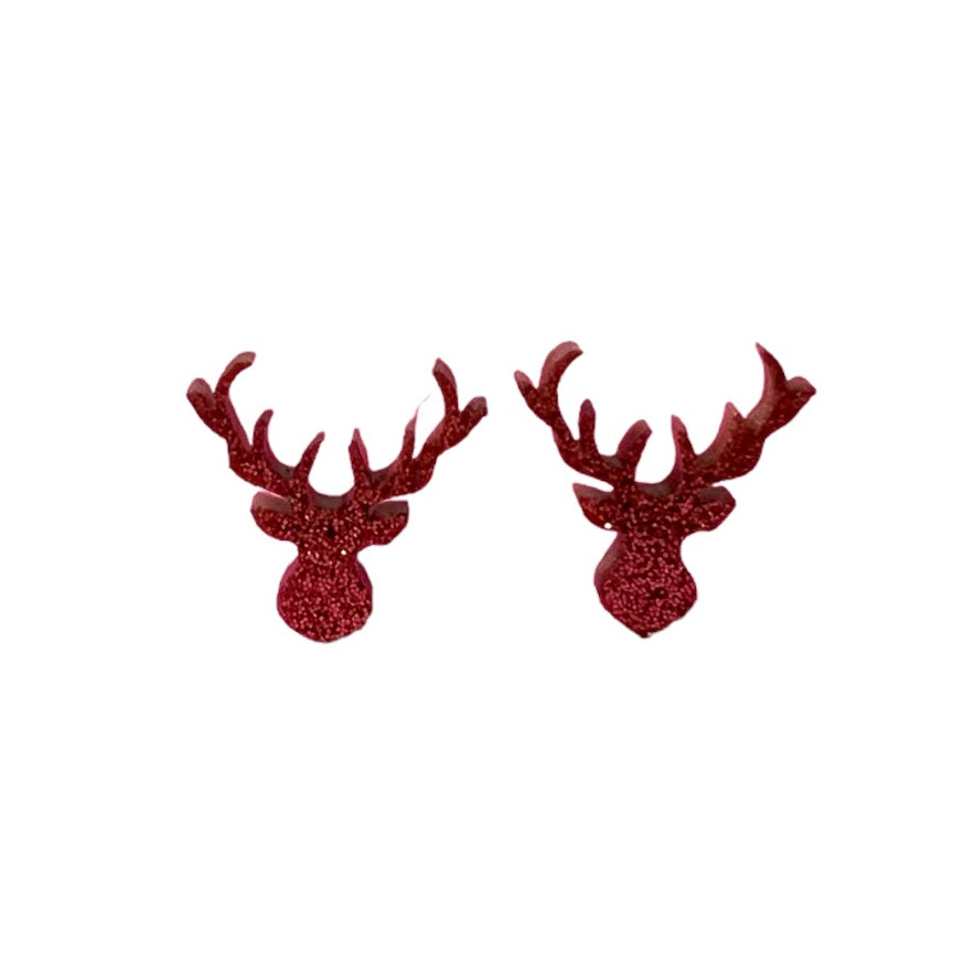 Glitter Deer Stud Earrings