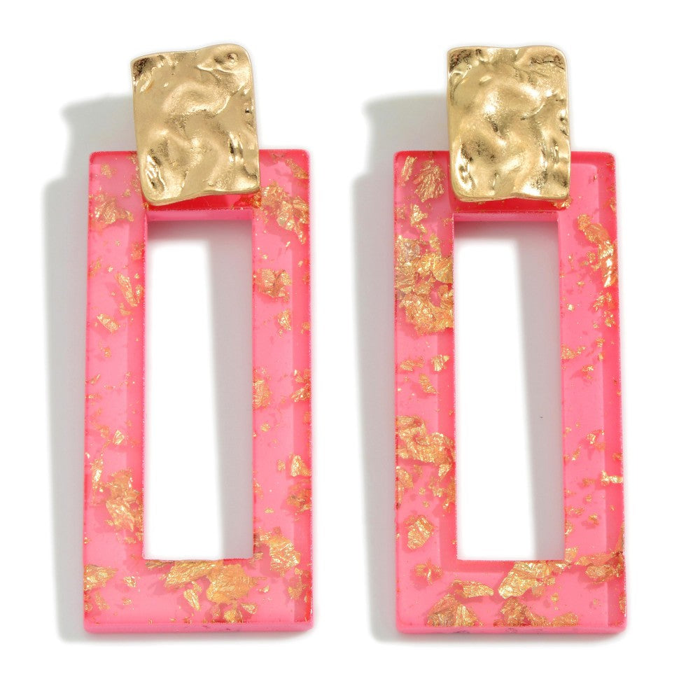 Rectangular Resin Drop Earrings