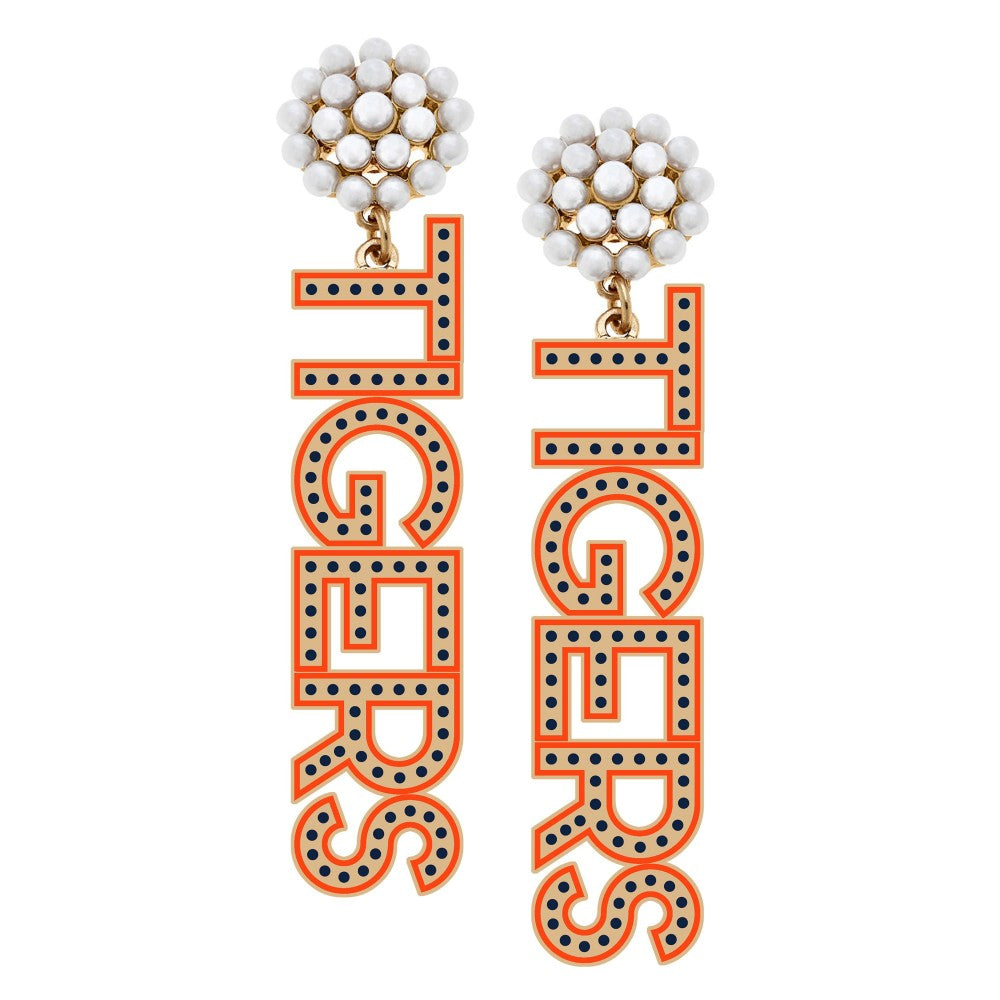 Auburn “Tigers” Pearl Cluster Earrings
