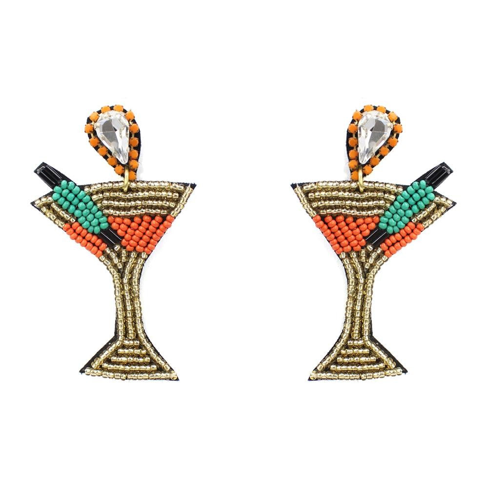 Beaded Tropical Drink Earrings