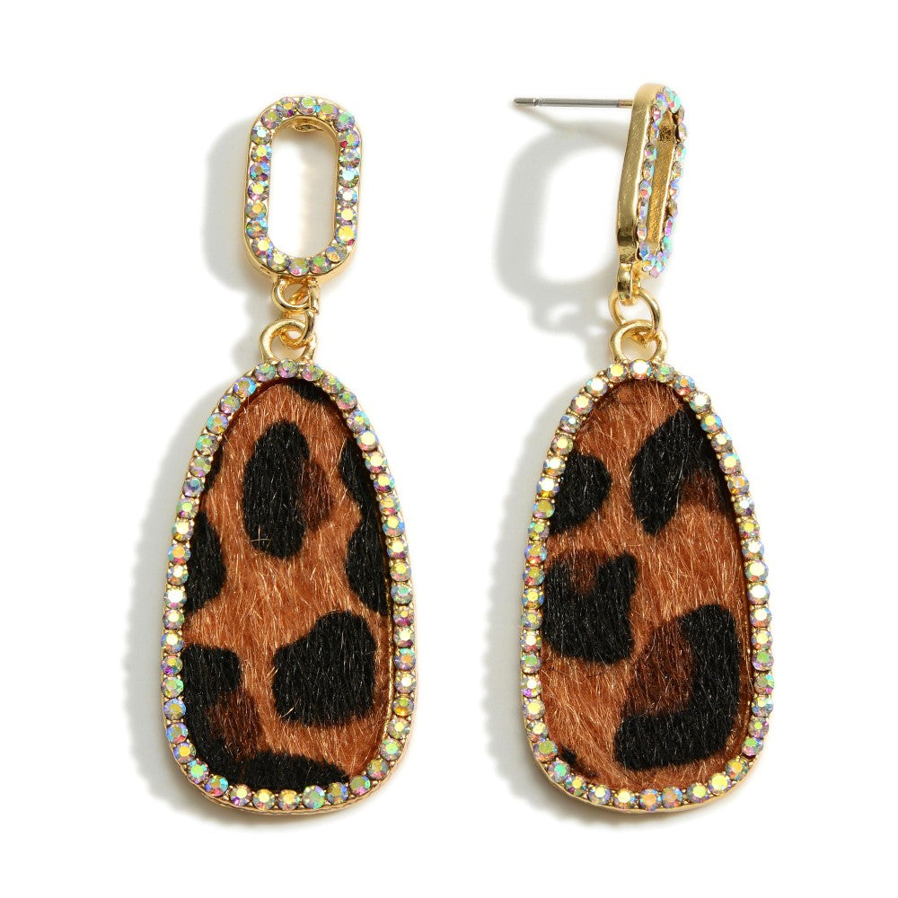 Animal Print Earrings With Crystal Accents