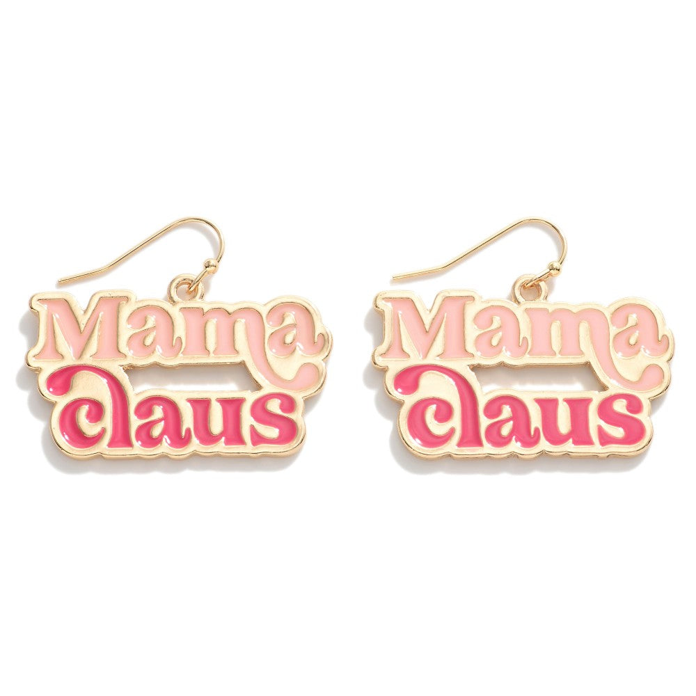 Enamel Mama Claus Earrings