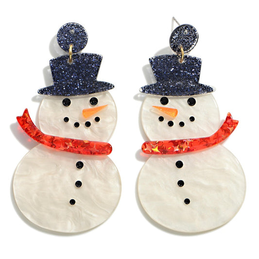 Snowman Resin Earrings