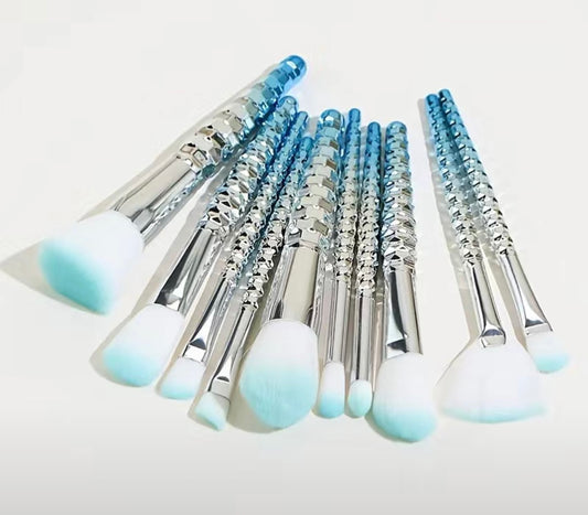 Blue Ombre Honeycomb Makeup Brushes