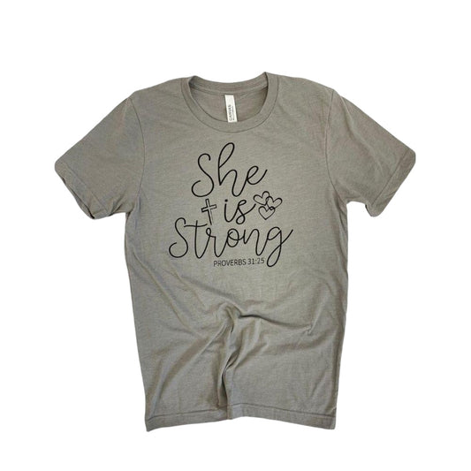 She Is Strong Proverbs 31:25 Tee