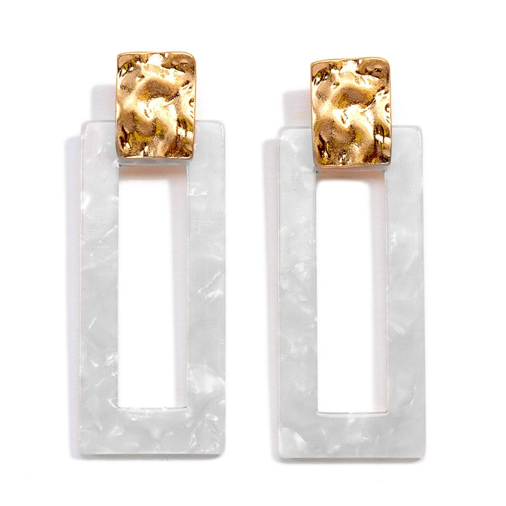 Rectangular Resin Drop Earrings